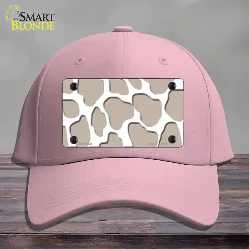 Tan White Giraffe Novelty License Plate Hat Cotton / Pink