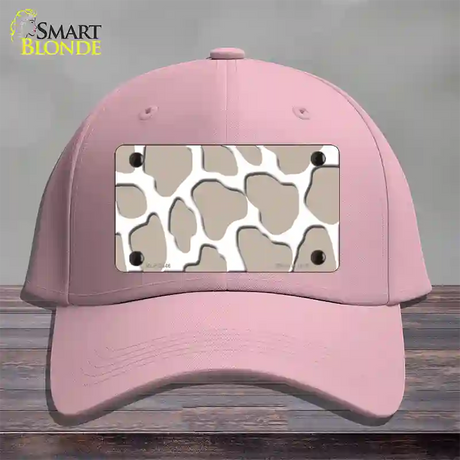 Tan White Giraffe Novelty License Plate Hat Cotton / Pink