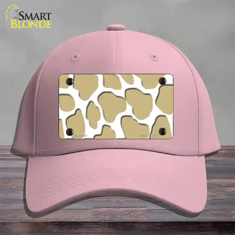 Gold White Giraffe Novelty License Plate Hat Cotton / Pink