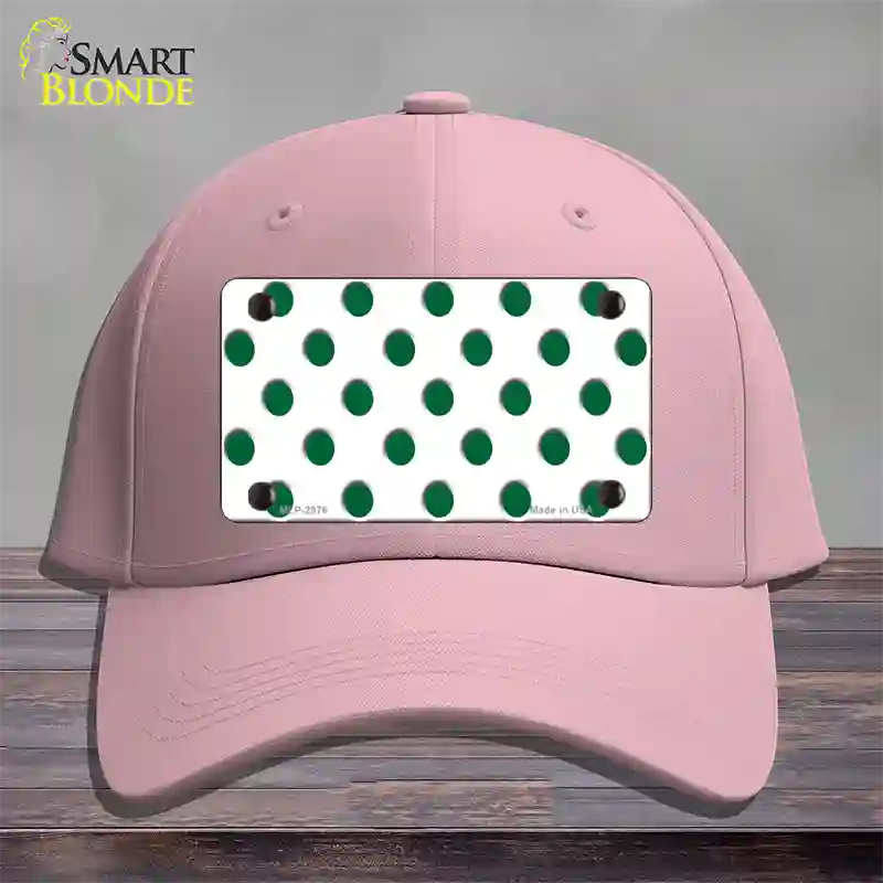 Green White Polka Dot Novelty License Plate Hat Cotton / Pink