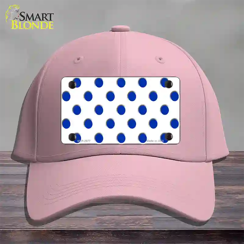 Blue White Polka Dot Novelty License Plate Hat Cotton / Pink