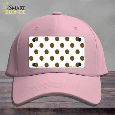 Brown White Polka Dot Novelty License Plate Hat Cotton / Pink