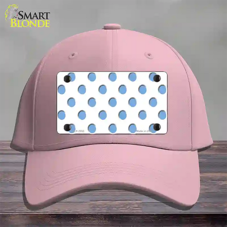 Light Blue White Polka Dot Novelty License Plate Hat Cotton / Pink