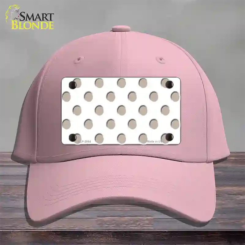 Tan White Polka Dot Novelty License Plate Hat Cotton / Pink