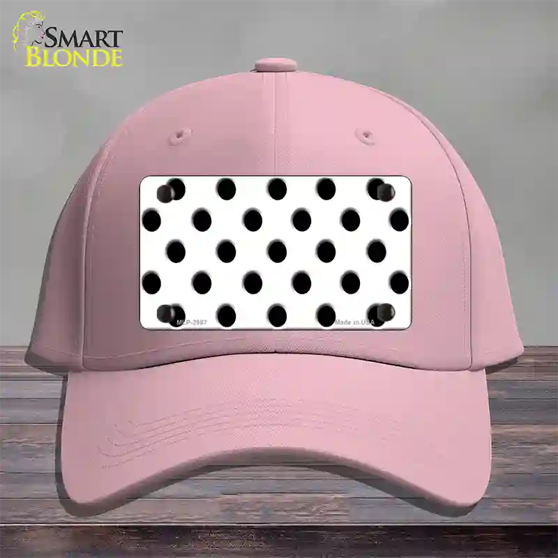 Black White Polka Dot Novelty License Plate Hat Cotton / Pink