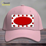 Red White Polka Dot Red Center Oval Novelty License Plate Hat Cotton / Pink