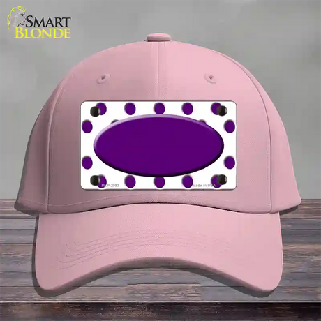 Purple White Polka Dot Purple Center Oval Novelty License Plate Hat Cotton / Pink