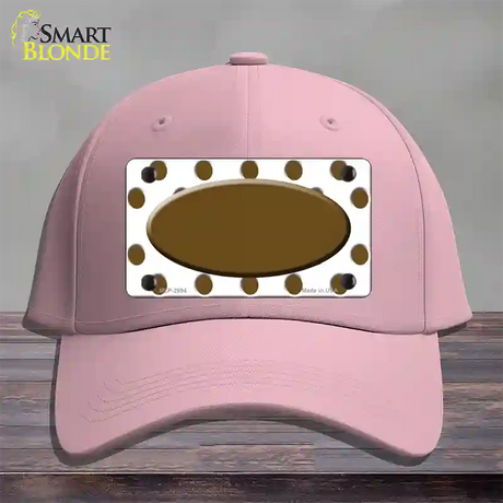 Brown White Polka Dot Brown Center Oval Novelty License Plate Hat Cotton / Pink