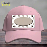 Tan White Polka Dot Tan Center Oval Novelty License Plate Hat Cotton / Pink