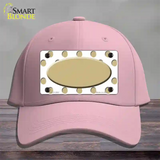 Gold White Polka Dot Gold Center Oval Novelty License Plate Hat Cotton / Pink