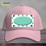 Mint White Polka Dot Teal Center Oval Novelty License Plate Hat Cotton / Pink