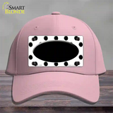 Black White Polka Dot Black Center Oval Novelty License Plate Hat Cotton / Pink