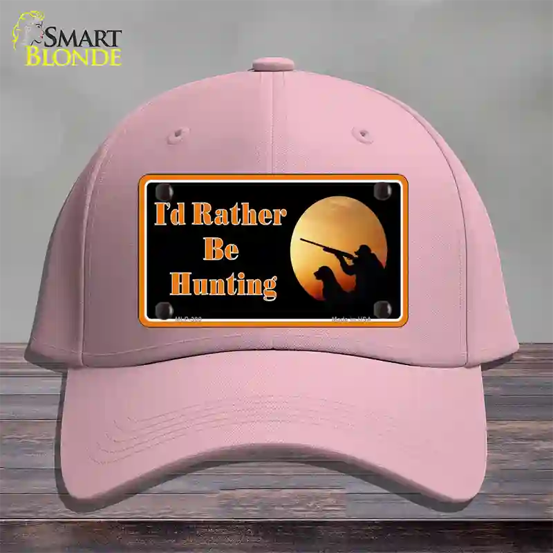 Id Rather Be Hunting Novelty License Plate Hat Cotton / Pink