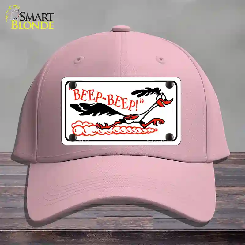 Beep Beep Roadrunner Novelty License Plate Hat Cotton / Pink