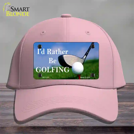 Rather Be Golfing Novelty License Plate Hat Cotton / Pink