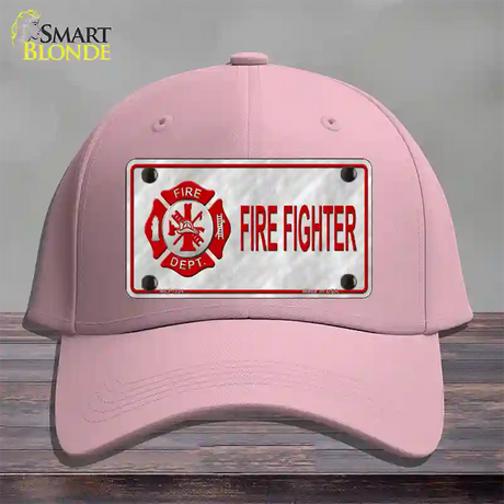 Firefighter Badge Novelty License Plate Hat Cotton / Pink