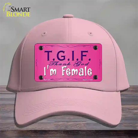 TGIF Novelty License Plate Hat Cotton / Pink