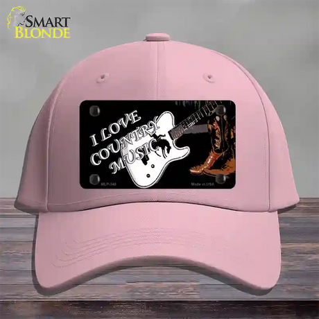 I Love Country Music Novelty License Plate Hat Cotton / Pink