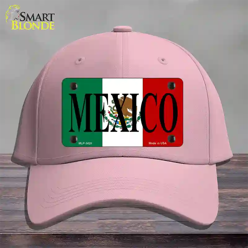 Mexico Novelty License Plate Hat Cotton / Pink