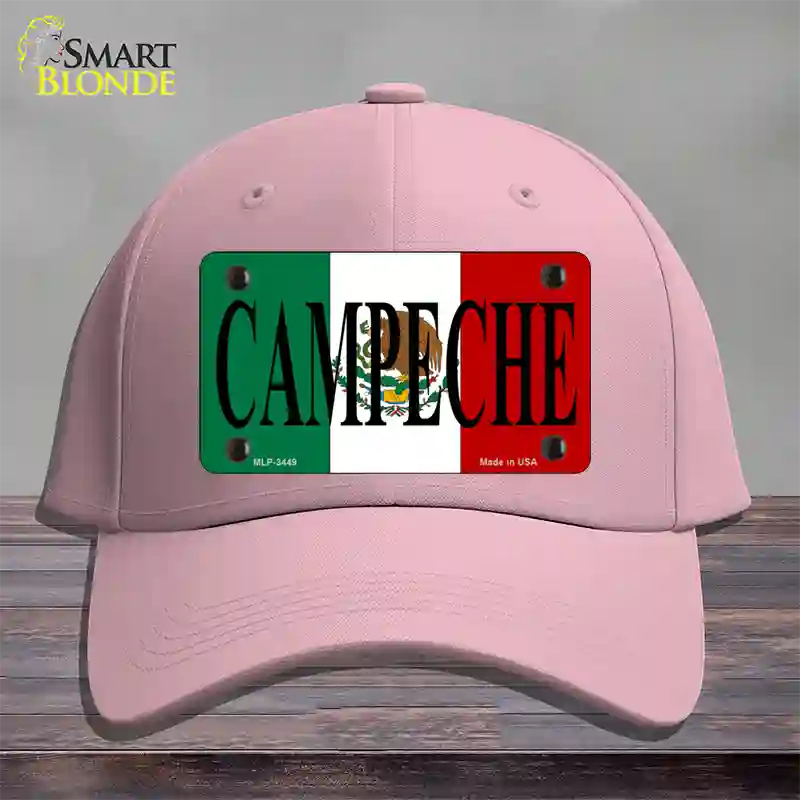 Campeche Mexico Flag Novelty License Plate Hat Cotton / Pink