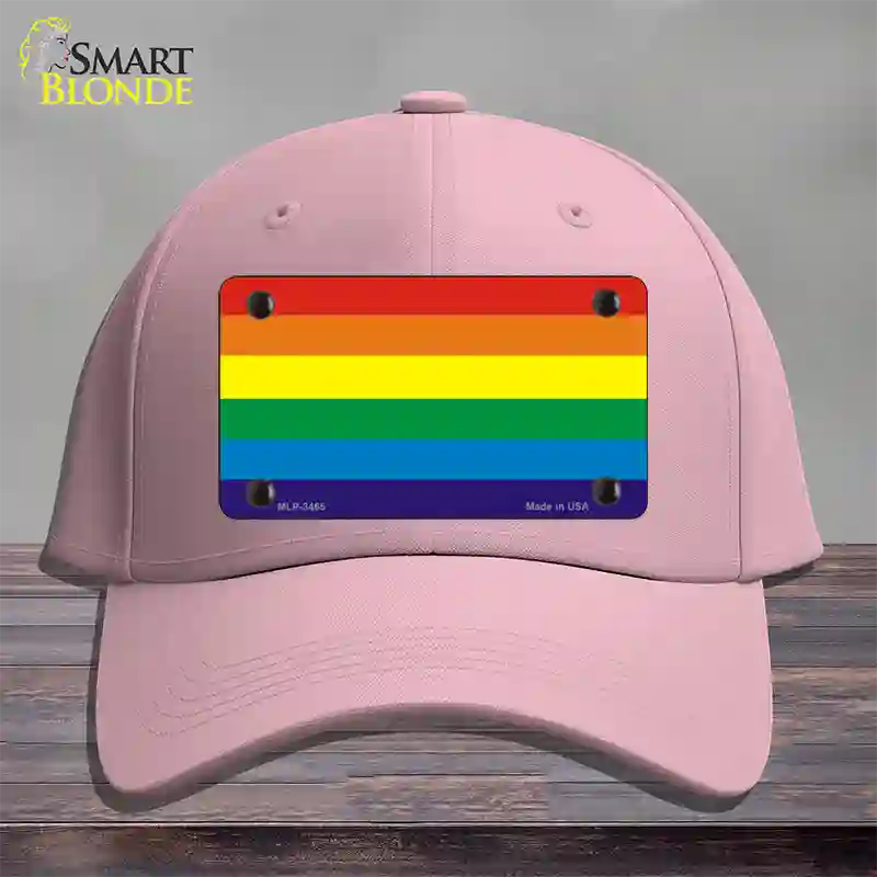 Rainbow Flag Novelty License Plate Hat Cotton / Pink