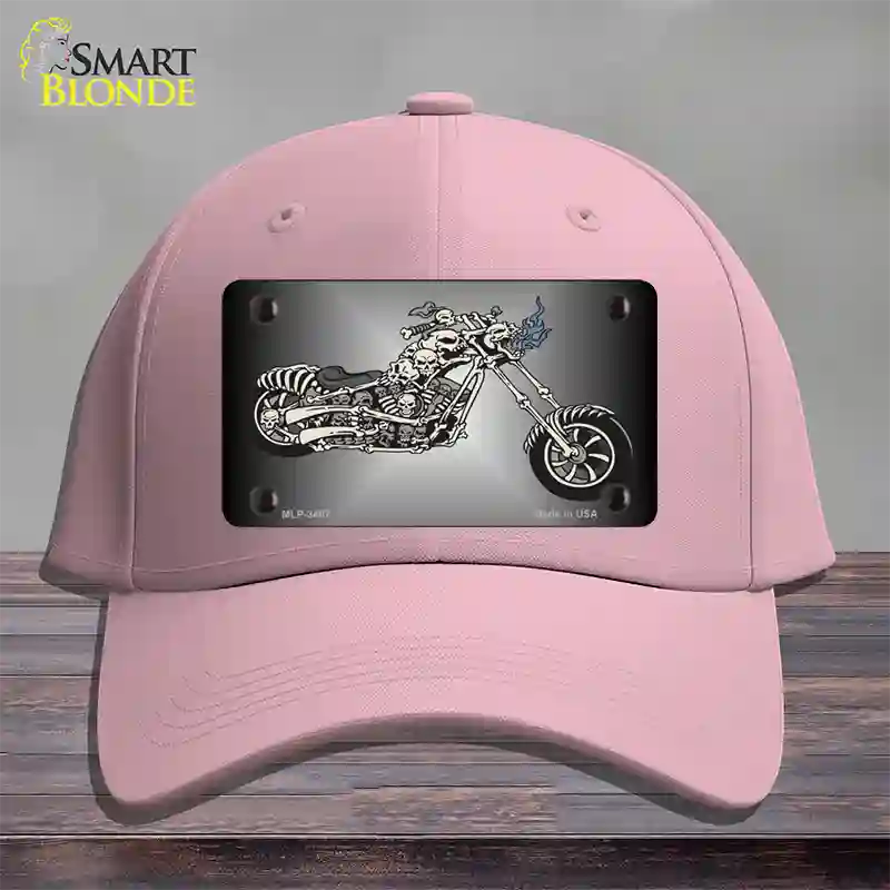 Chopper Skull Novelty License Plate Hat Cotton / Pink