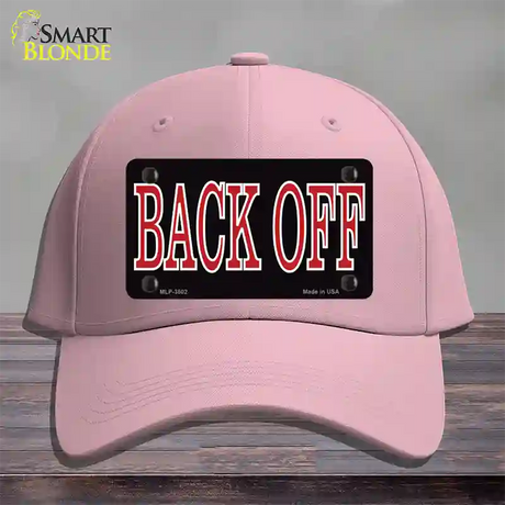 Back Off Black Novelty License Plate Hat Cotton / Pink