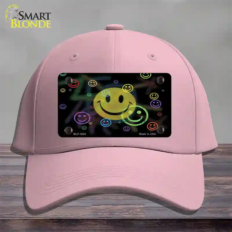 Smiley Novelty License Plate Hat Cotton / Pink