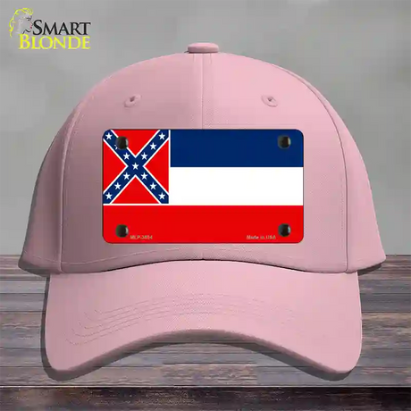 Mississippi Flag Novelty License Plate Hat Cotton / Pink