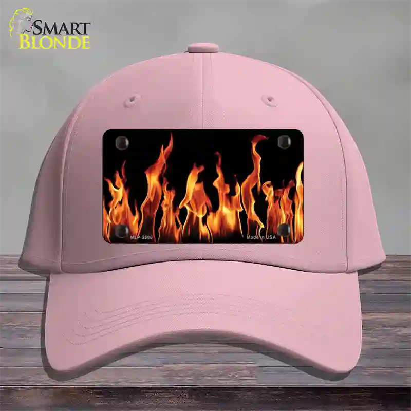 Flames Customizable Novelty License Plate Hat Cotton / Pink