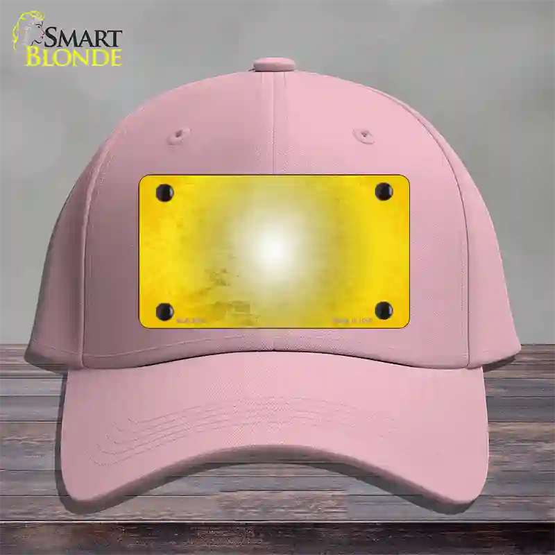 Yellow White Fade Scratched Novelty License Plate Hat Cotton / Pink