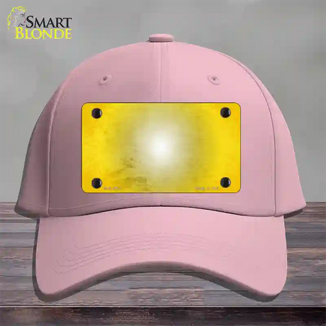 Yellow White Fade Scratched Novelty License Plate Hat Cotton / Pink