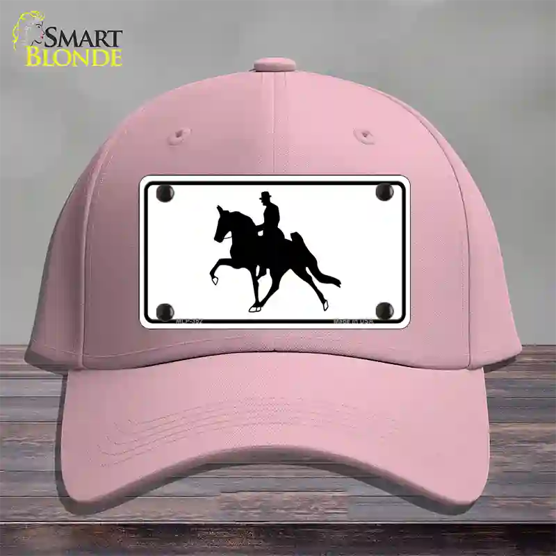 Horse With Rider Novelty License Plate Hat Cotton / Pink