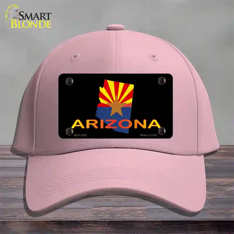 Arizona Flag Filled State Outline Novelty License Plate Hat Cotton / Pink