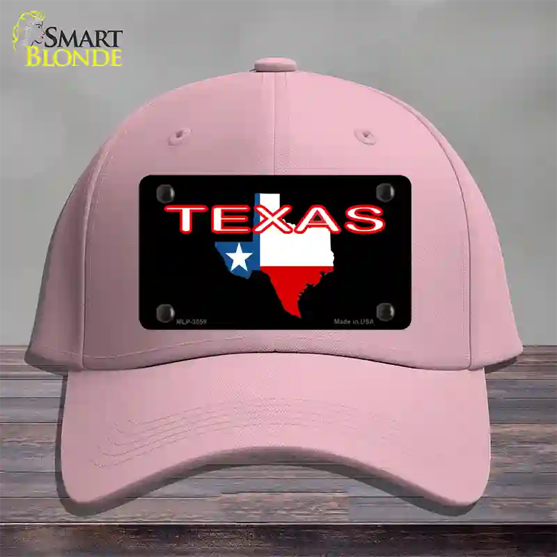 Texas Filled State Flag Novelty License Plate Hat Cotton / Pink