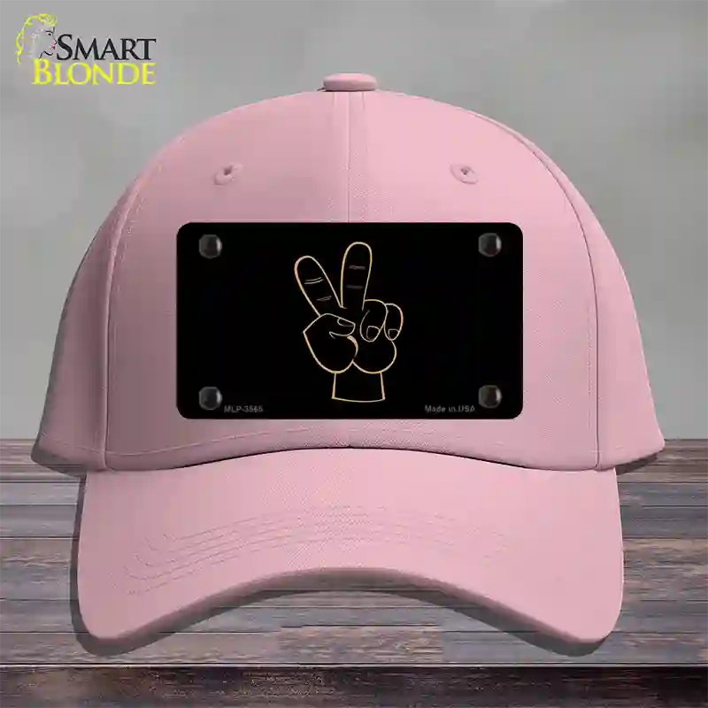 Peace Fingers Novelty License Plate Hat Cotton / Pink