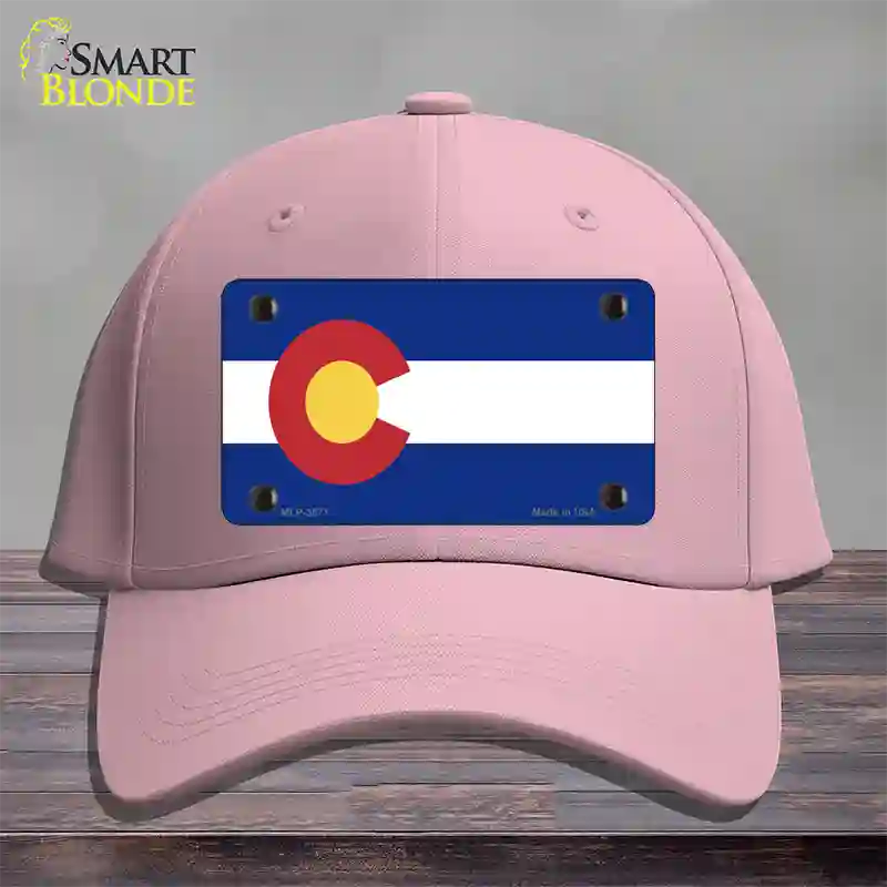 Colorado State Flag Novelty License Plate Hat Cotton / Pink