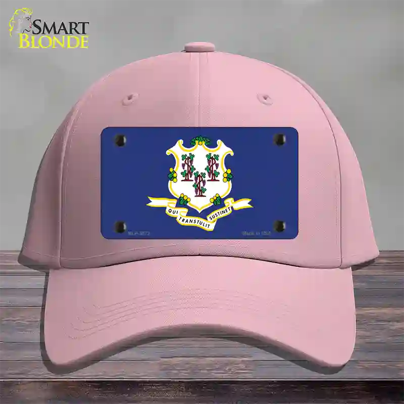 Connecticut State Flag Novelty License Plate Hat Cotton / Pink