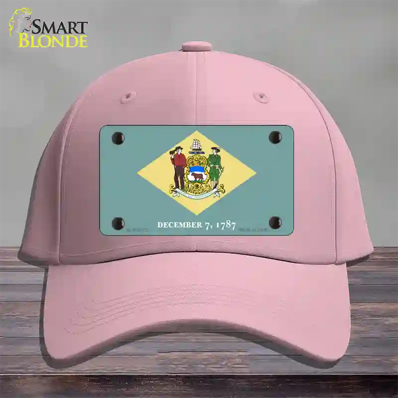 Delaware State Flag Novelty License Plate Hat Cotton / Pink