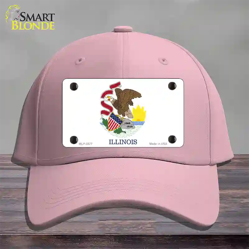 Illinois State Flag Novelty License Plate Hat Cotton / Pink