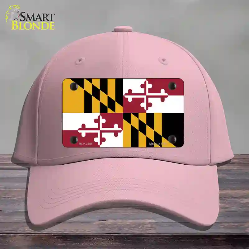 Maryland State Flag Novelty License Plate Hat Cotton / Pink