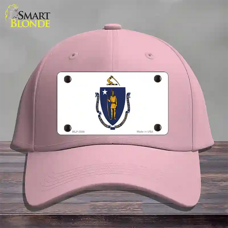 Massachusetts State Flag Novelty License Plate Hat Cotton / Pink