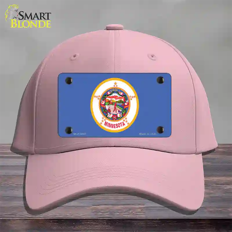 Minnesota State Flag Novelty License Plate Hat Cotton / Pink