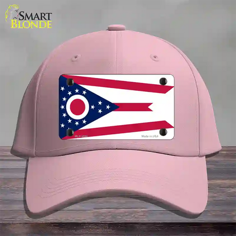 Ohio State Flag Novelty License Plate Hat Cotton / Pink