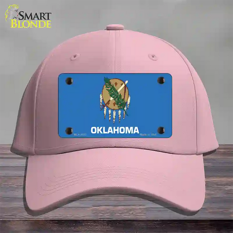 Oklahoma State Flag Novelty License Plate Hat Cotton / Pink