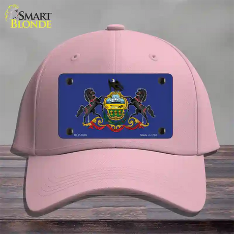 Pennsylvania State Flag Novelty License Plate Hat Cotton / Pink