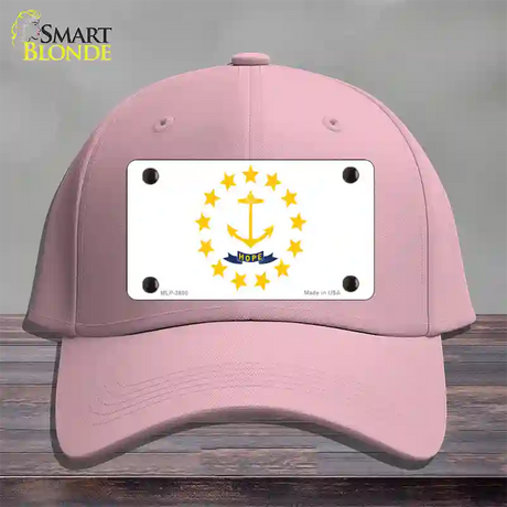 Rhode Island State Flag Novelty License Plate Hat Cotton / Pink