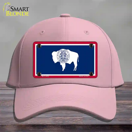 Wyoming State Flag Novelty License Plate Hat Cotton / Pink