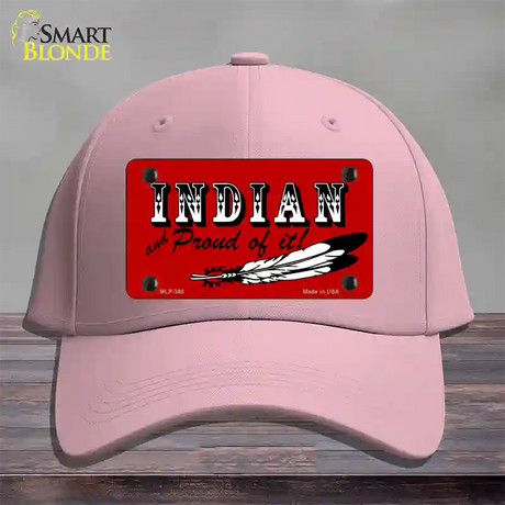 Indian And Proud Novelty License Plate Hat Cotton / Pink