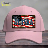 Alaska USA Novelty License Plate Hat Cotton / Pink